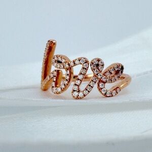 Tiffany & Co. 18k Graffiti Love Pave Diamond Ring in Rose Gold Paloma Picasso